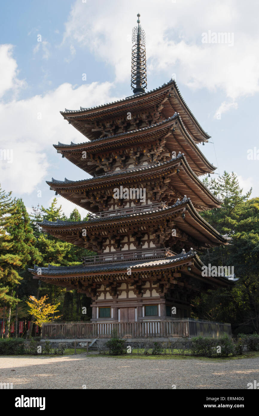 Five-story Japanese pagoda; Kyoto, Japan Stock Photo