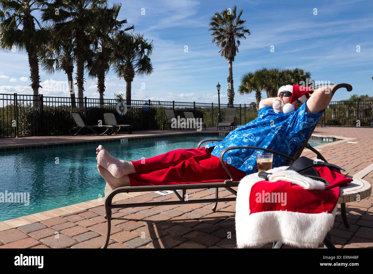 Santa Claus on Vacation, Florida, USA Stock Photo Alamy