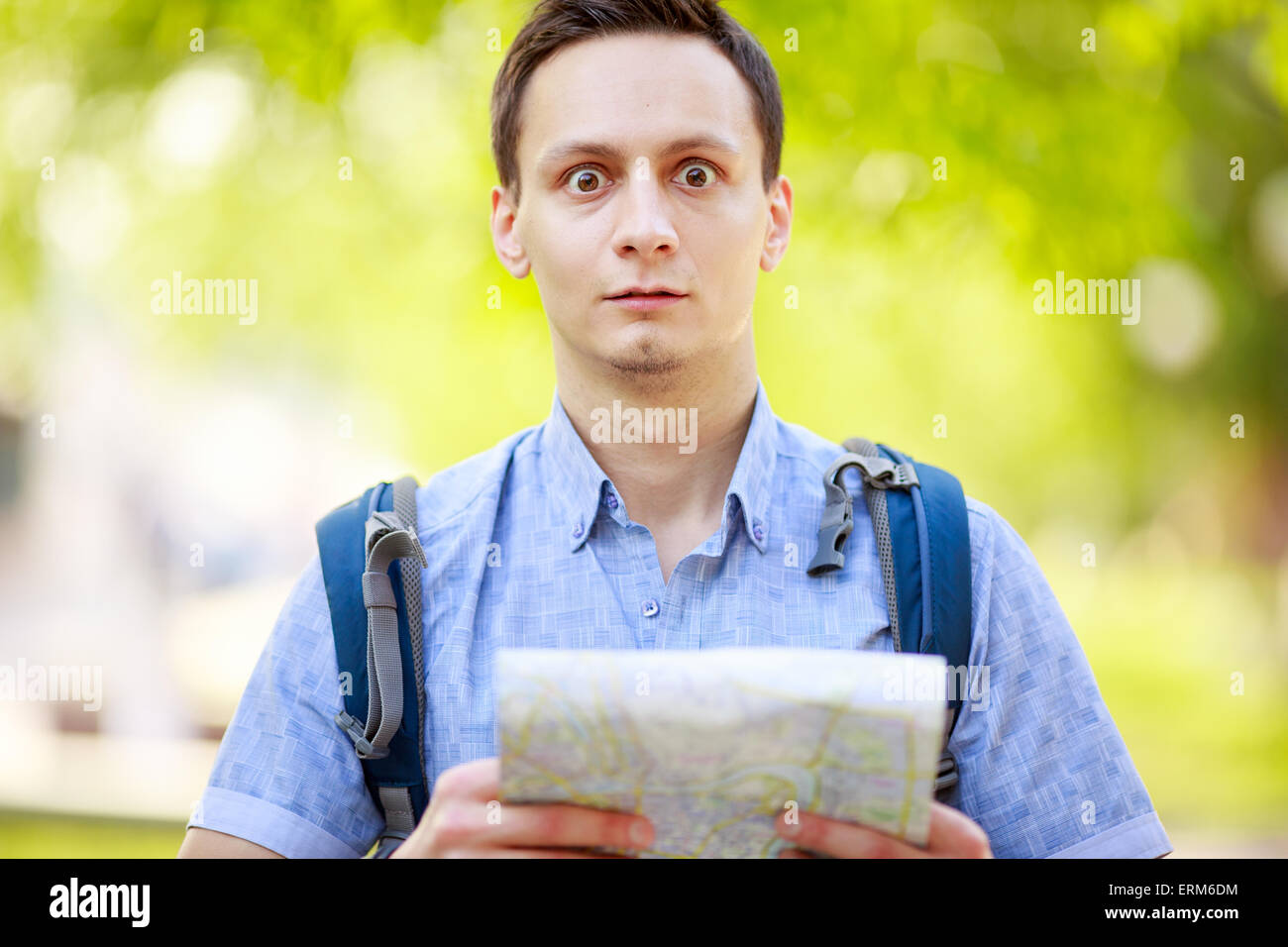 Tourist with map. Stock Photo