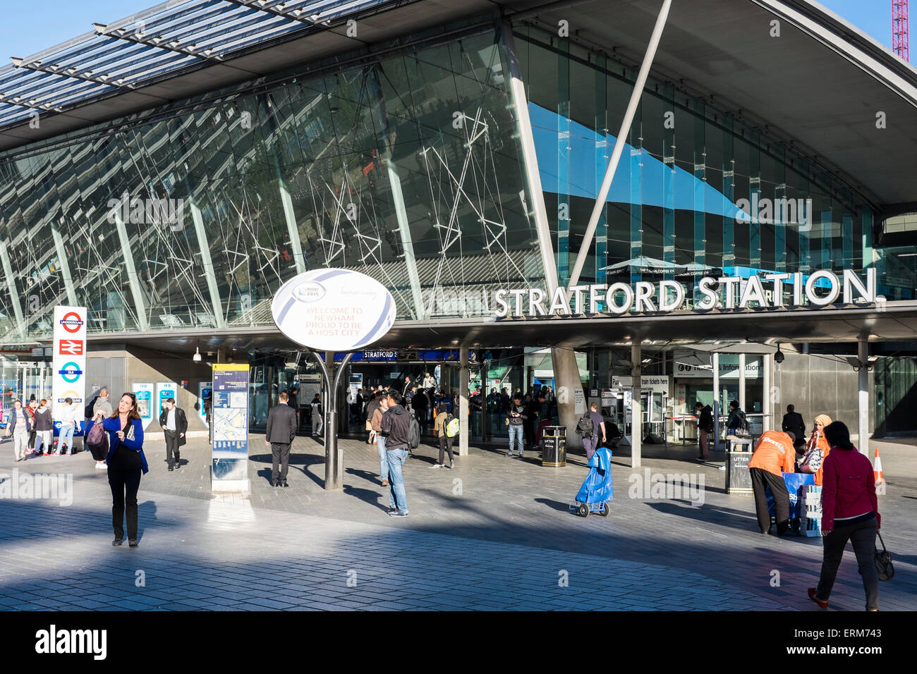 Stratford Railway Station main entrance, London, England, U.K Stock
