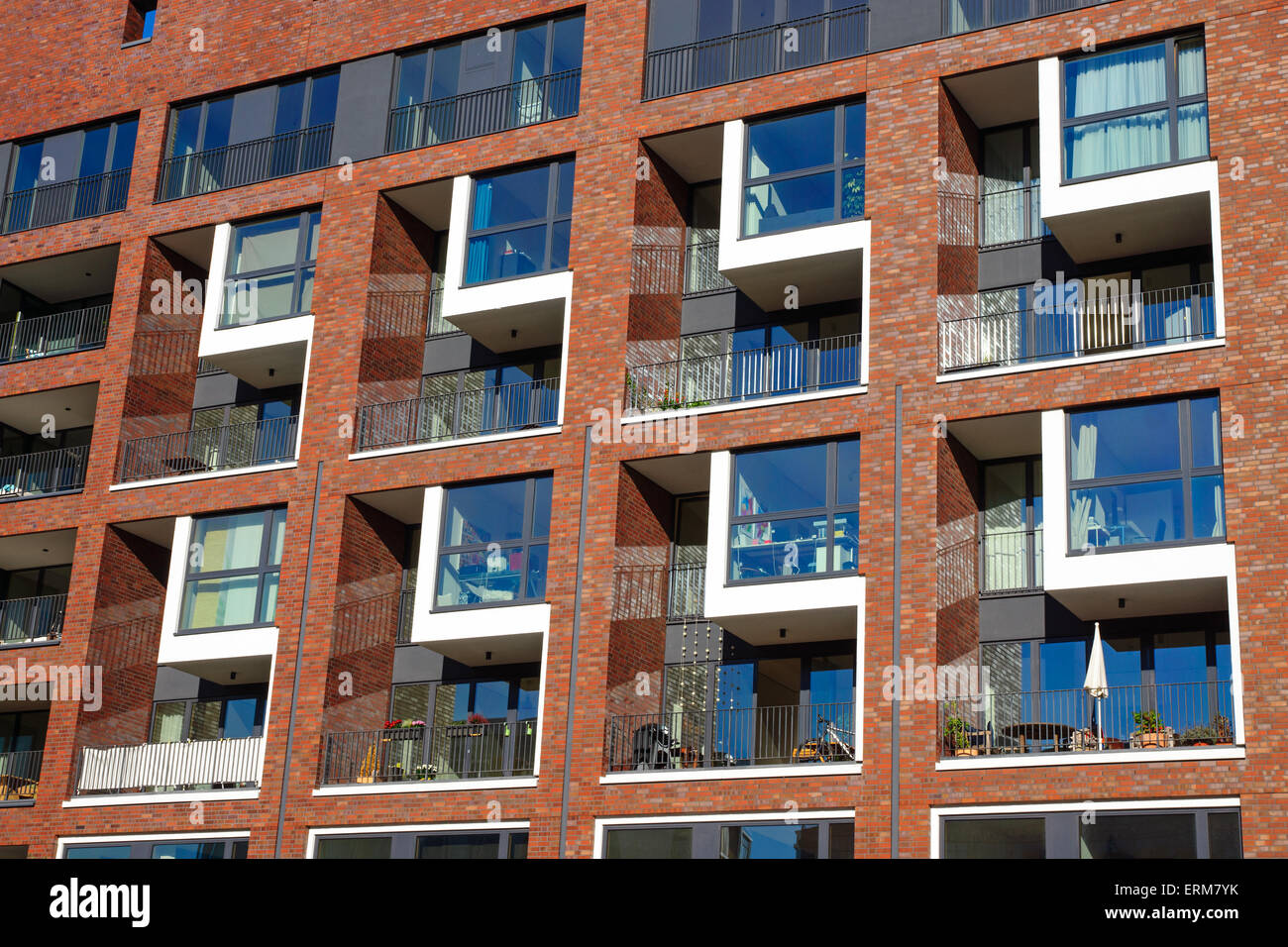 Facade of a modern apartment building seen in Hamburg Stock Photo - Alamy