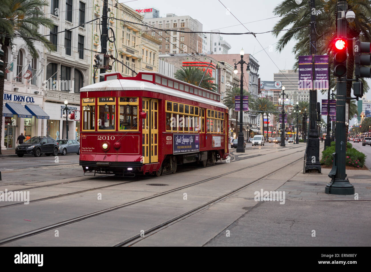 New Orleans, Louisiana - A streetcar on Canal Street. Stock Photo