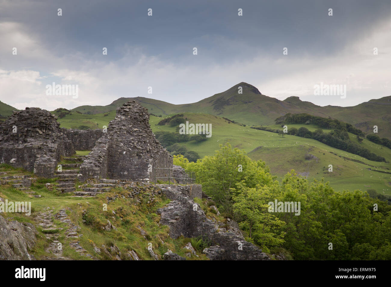 Castell y Bere - Bere Castle in Snowdonia. It was built by the Welsh Princes, and a stronghold for Llywelyn ap Gruffydd. Stock Photo