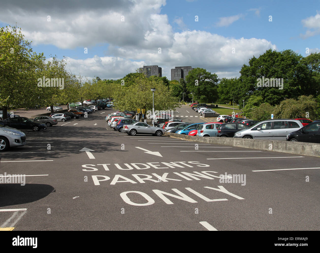 Car park for students on the University of Essex campus Stock Photo Alamy