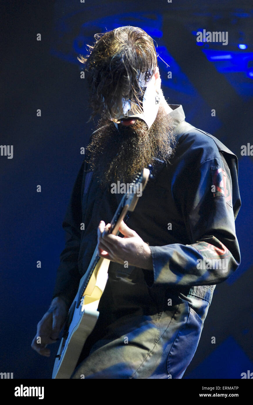 Slipknot perfoming with Korn on Slipknot's 'Prepare for Hell' Tour 2014 at  Allstate Arena Featuring: Slipknot,Jim Root Where: Rosemont, Illinois,  United States When: 29 Nov 2014 Credit: C.M. Wiggins/WENN.com Stock Photo -