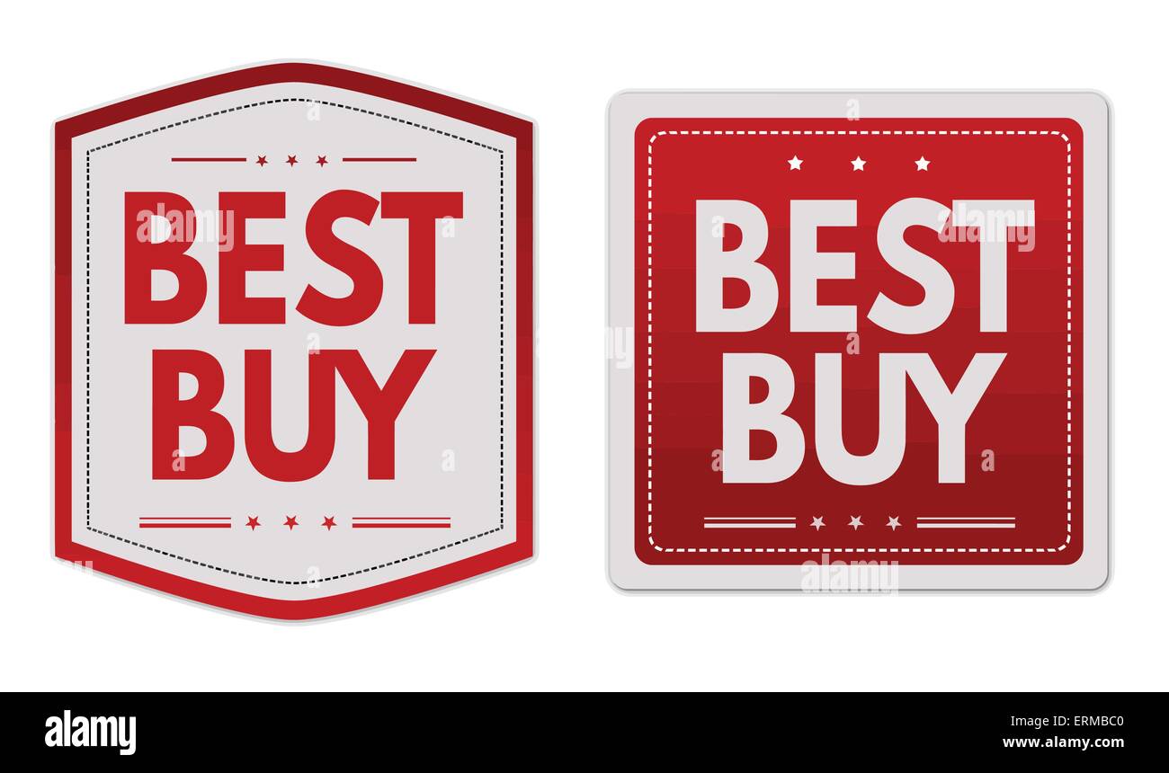 Best buy stickers set on white background, vector illustration Stock Vector