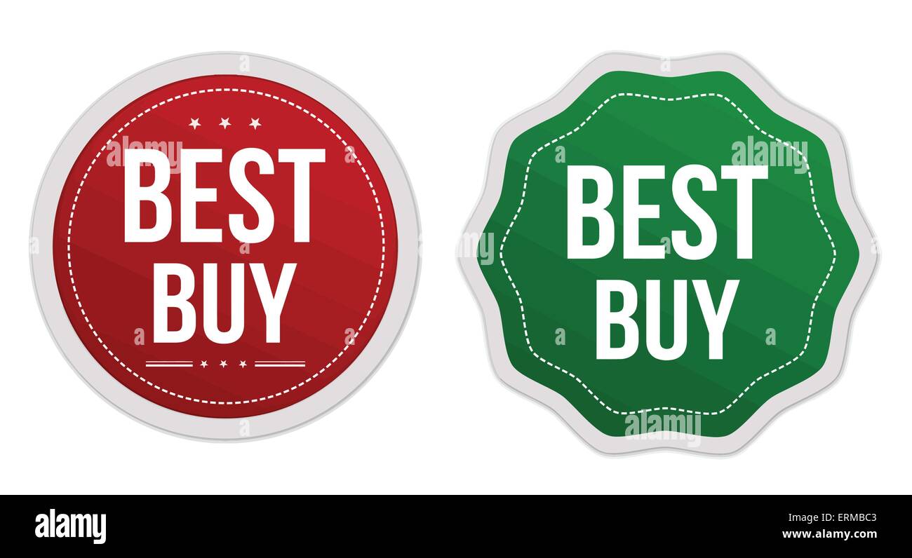 Best buy stickers set on white background, vector illustration Stock Vector