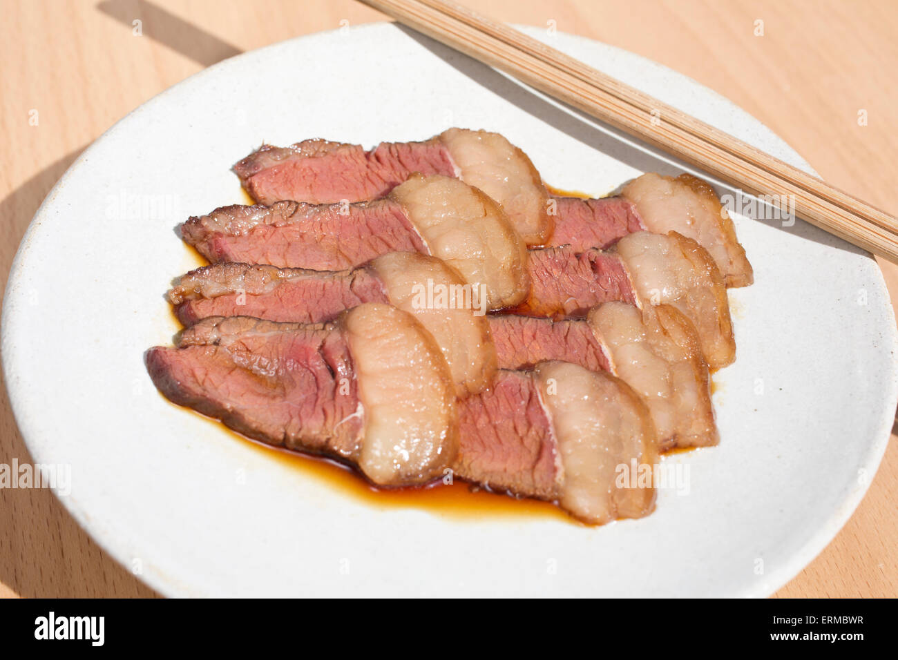 40 day aged beef rump cap in a white soy sauce, BAO London, Taiwanese restaurant, Lexington Street, Soho, London, UK Stock Photo