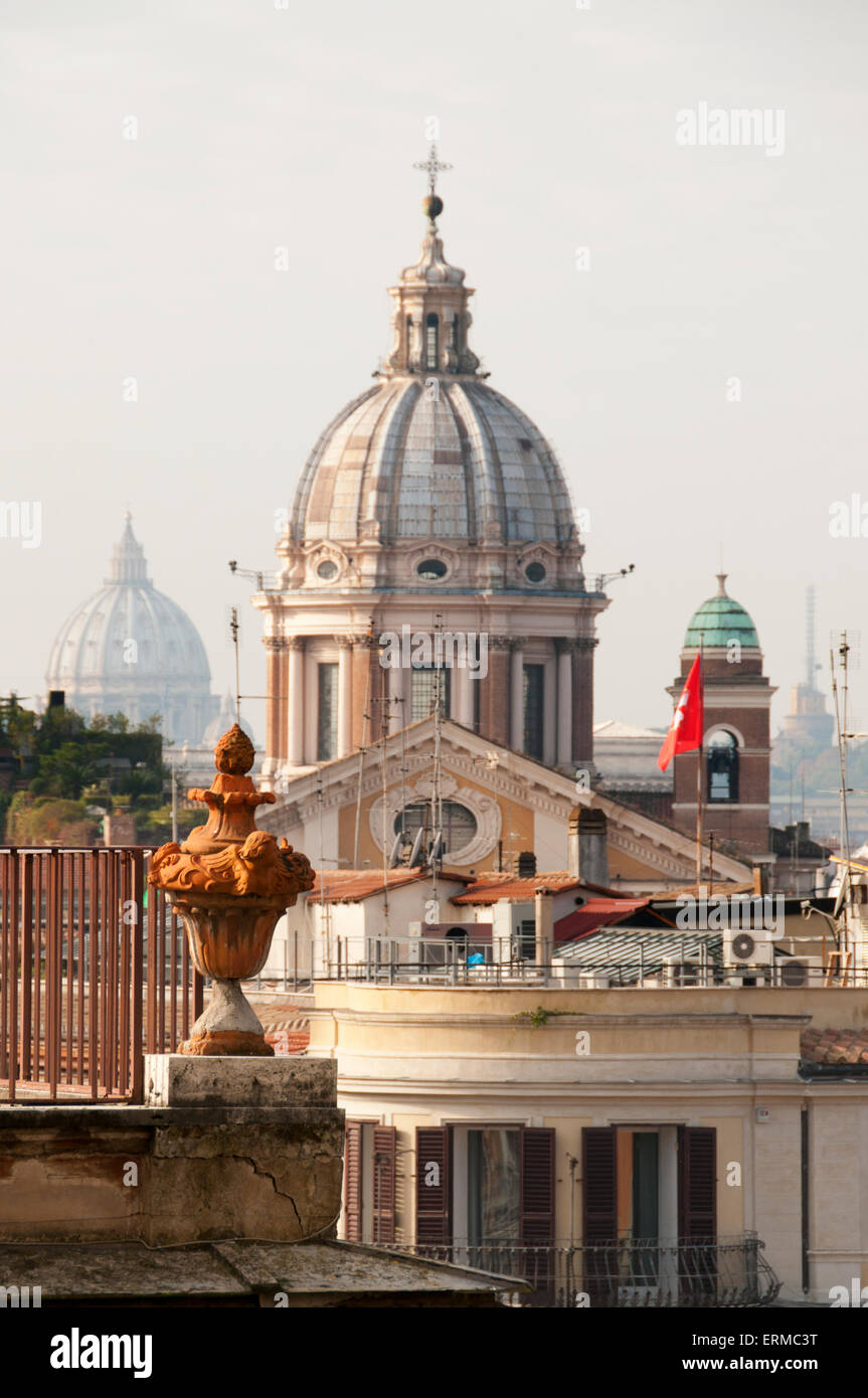 Rome Italy cityscape church dome Stock Photo - Alamy
