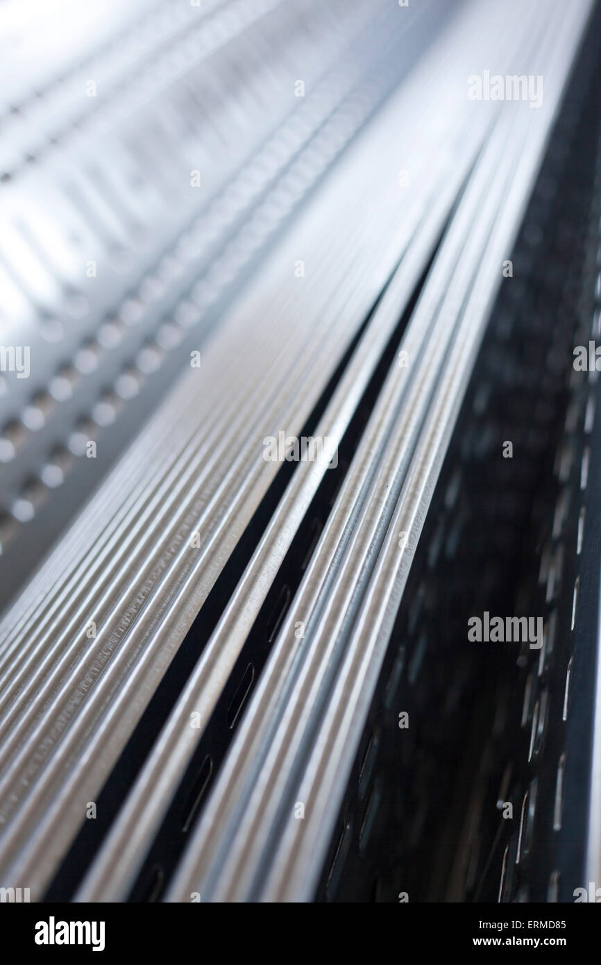 perforated metal plate close up Stock Photo