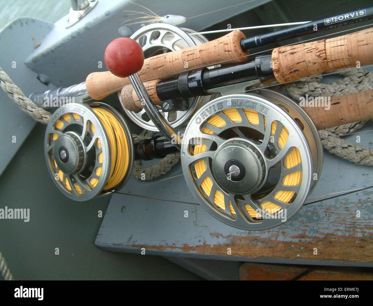 Fly fishing tackle Stock Photo Alamy