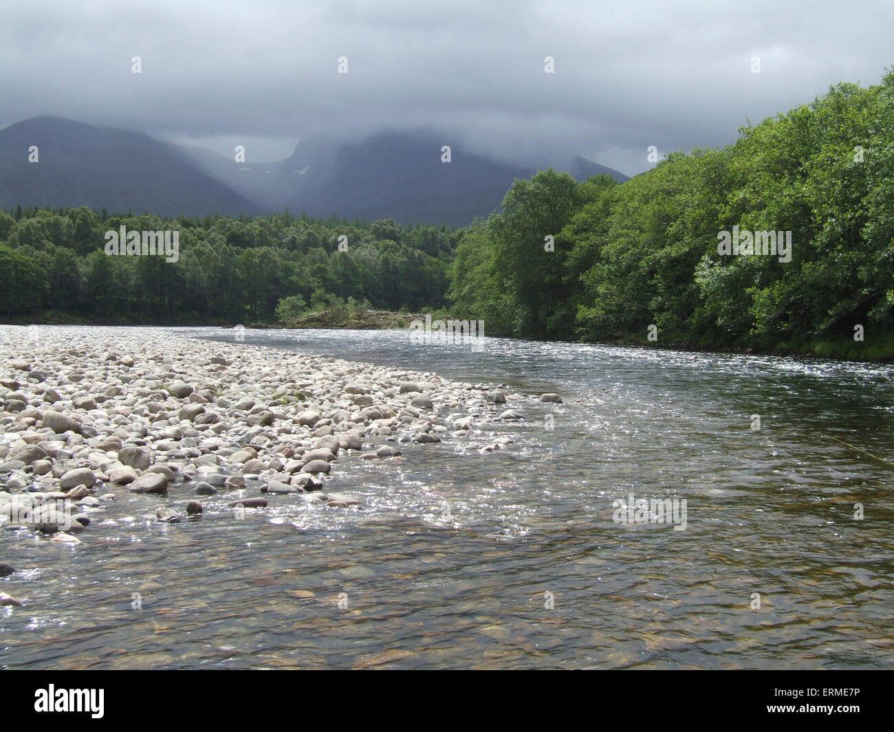 Fly fishing in the Scottish Highlands Stock Photo Alamy