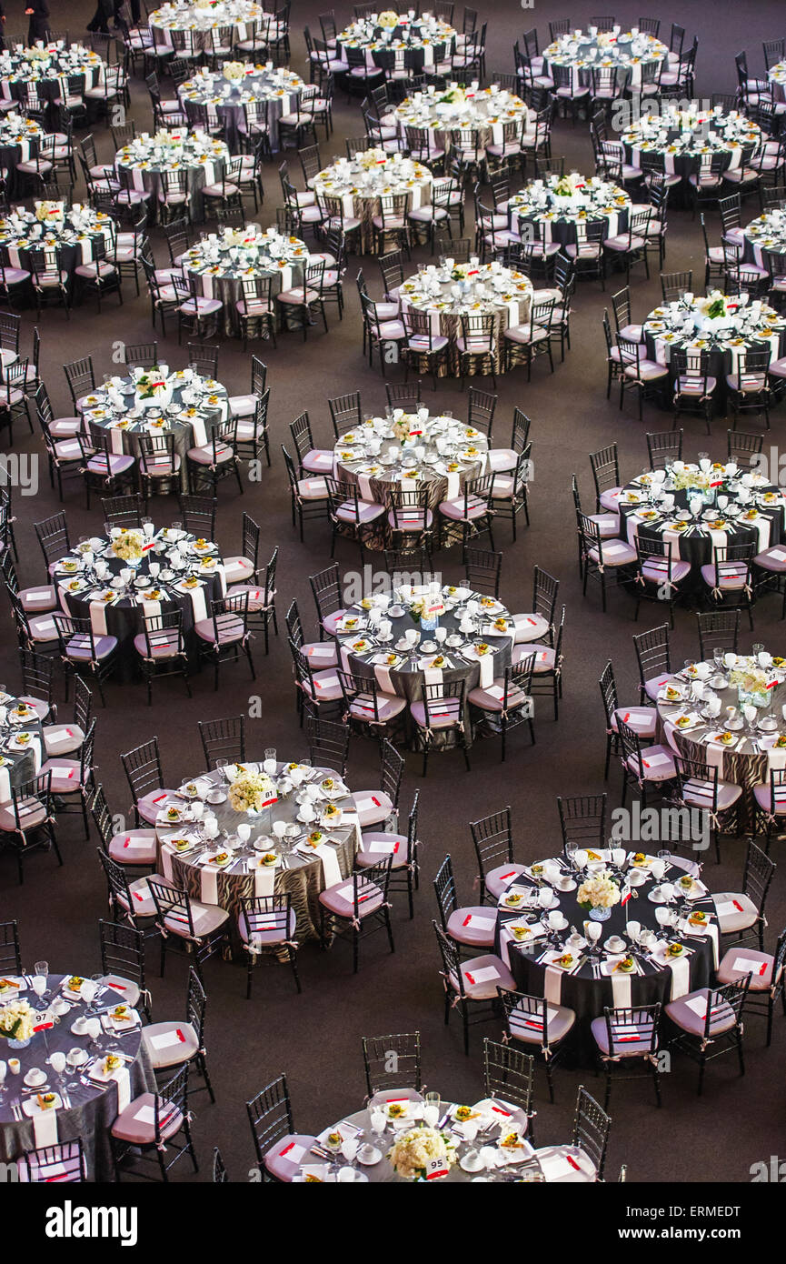 Tables and chairs at a Gala; Towson, Maryland, United States of America