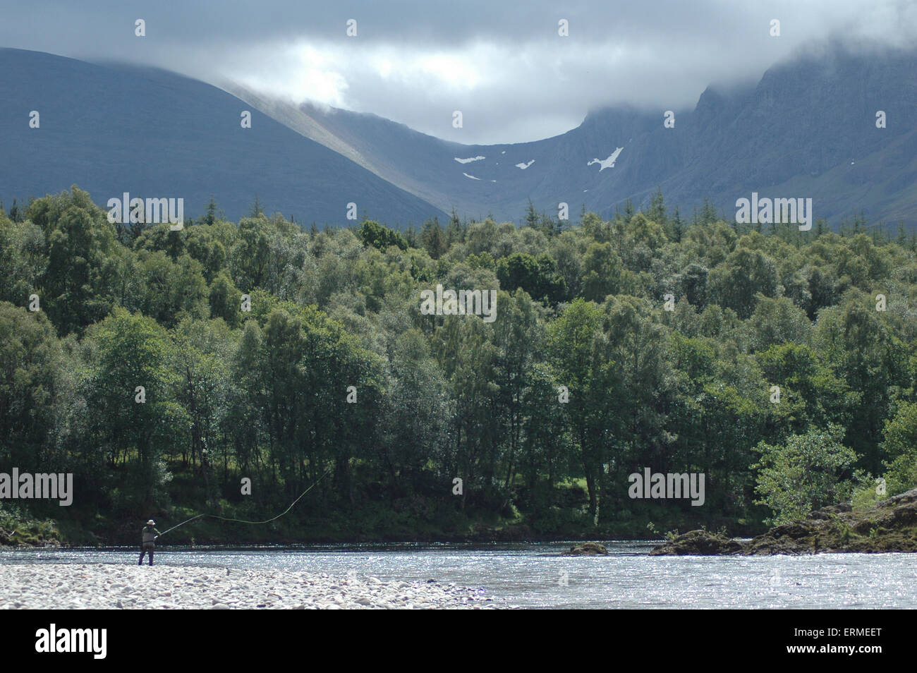 Fly fishing in the Scottish Highlands Stock Photo Alamy