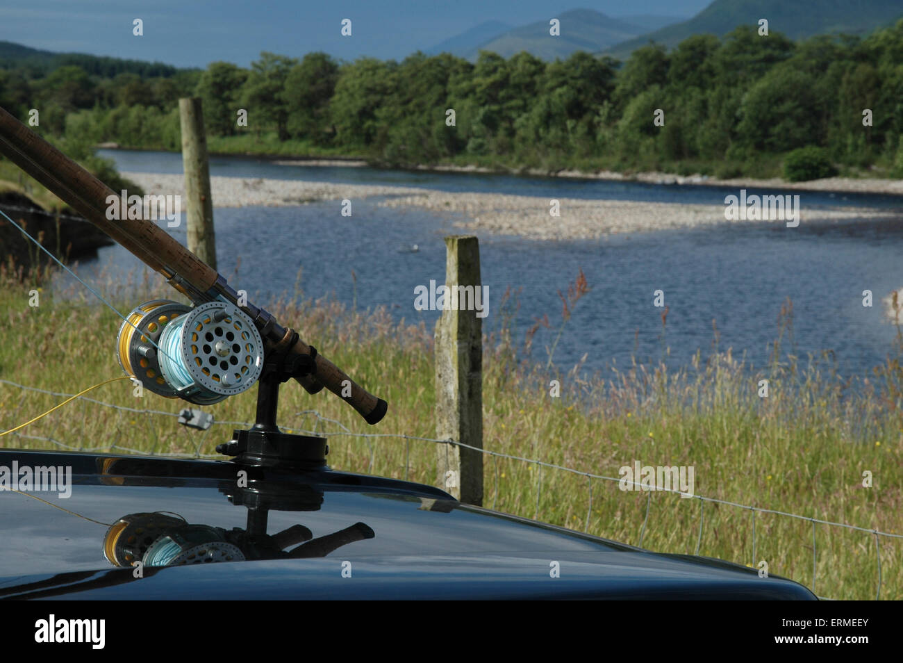 Fly fishing in the Scottish Highlands Stock Photo Alamy