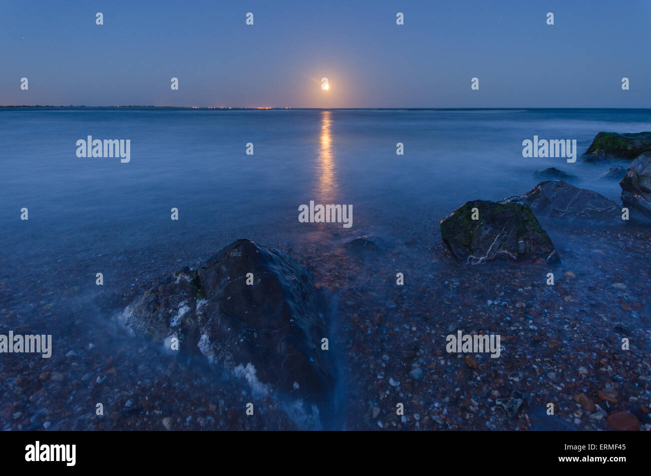 Beach during sunset, Hayling Island, Blue Flag Beach, Hampshire