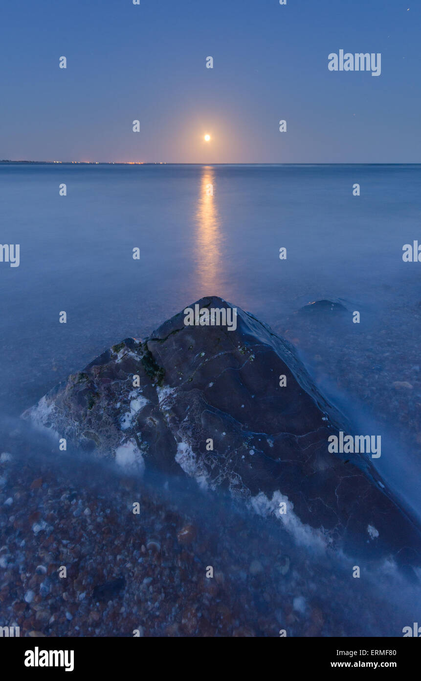 Beach during sunset, Hayling Island, Blue Flag Beach, Hampshire