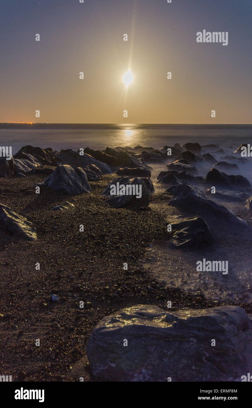 Beach during sunset, Hayling Island, Blue Flag Beach, Hampshire