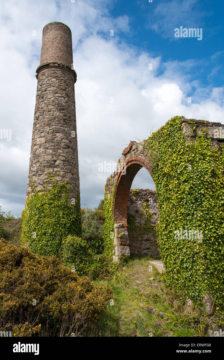 The Compression House at South Tincroft Mine, near Pool, Cornwall Stock Photo