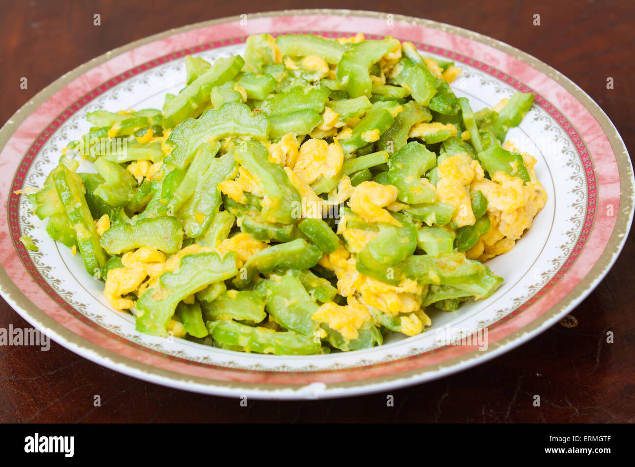 Stir Fried Bitter Gourd with Egg Stock Photo Stock Photo Alamy