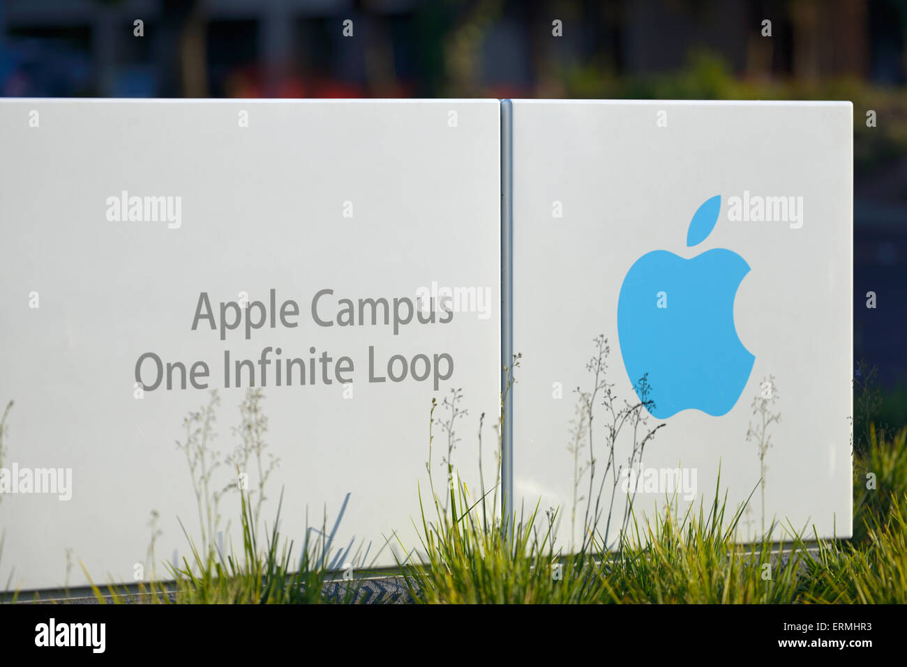 The Apple Inc. campus and headquarters at One Infinite Loop, Cupertino CA Stock Photo