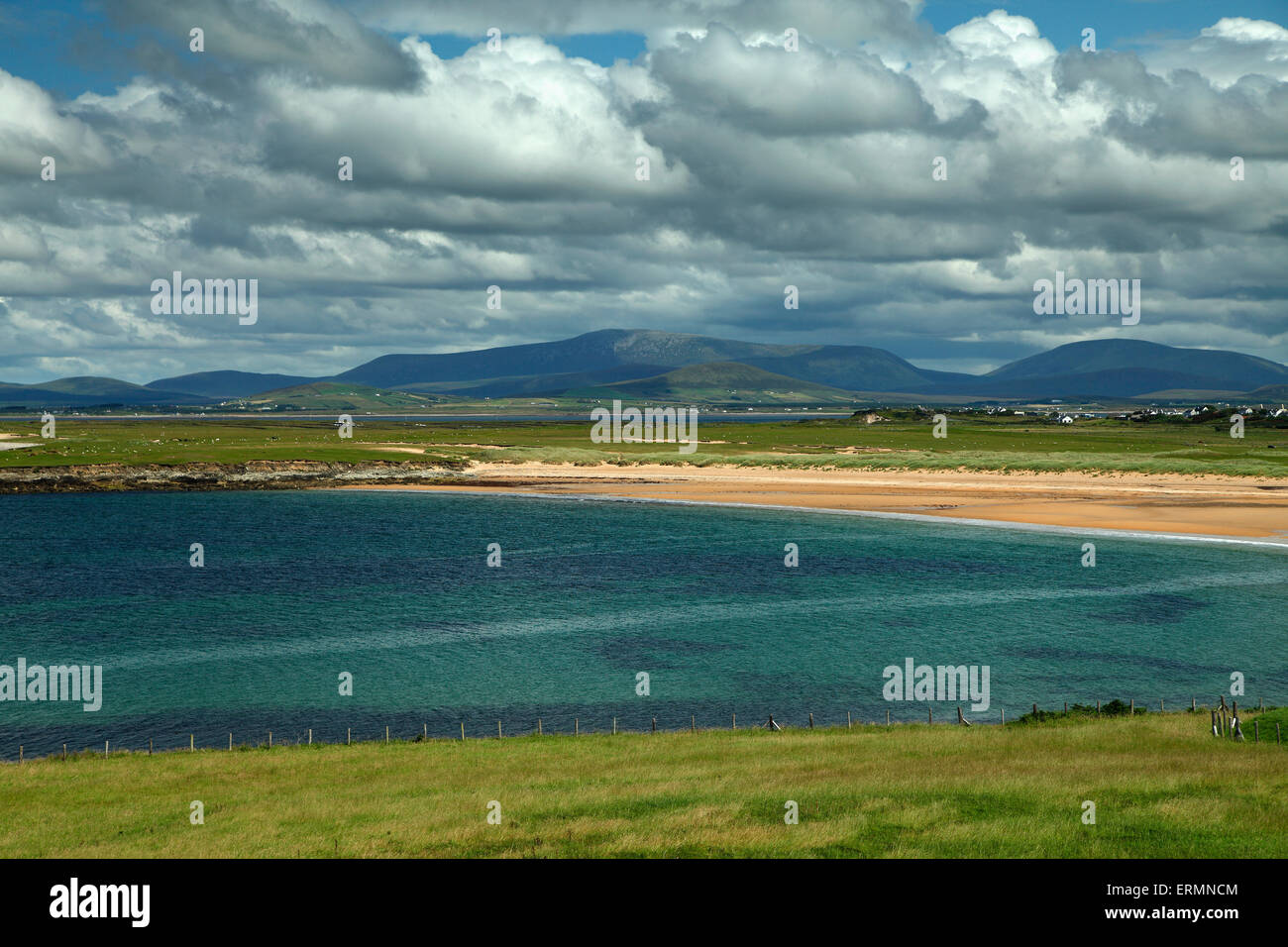 Golden strand on Achill island on the Wild Atlantic Way; County Mayo