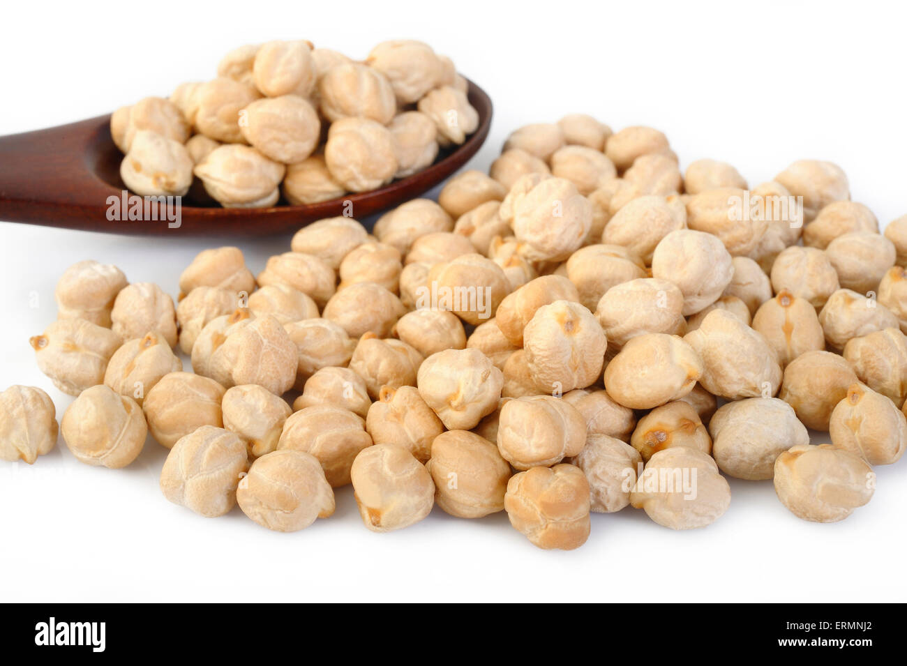 garbanzo beans on white background Stock Photo