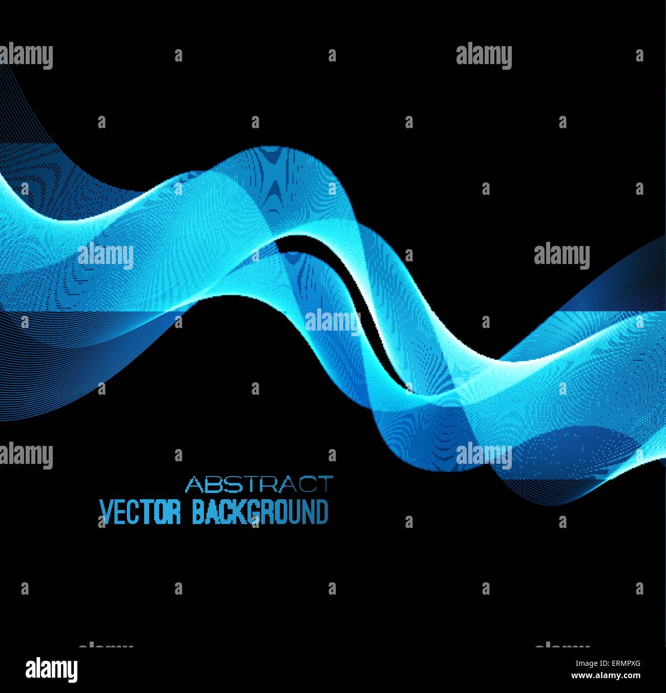 Vector illustration abstract background with blue blurred magic neon ...