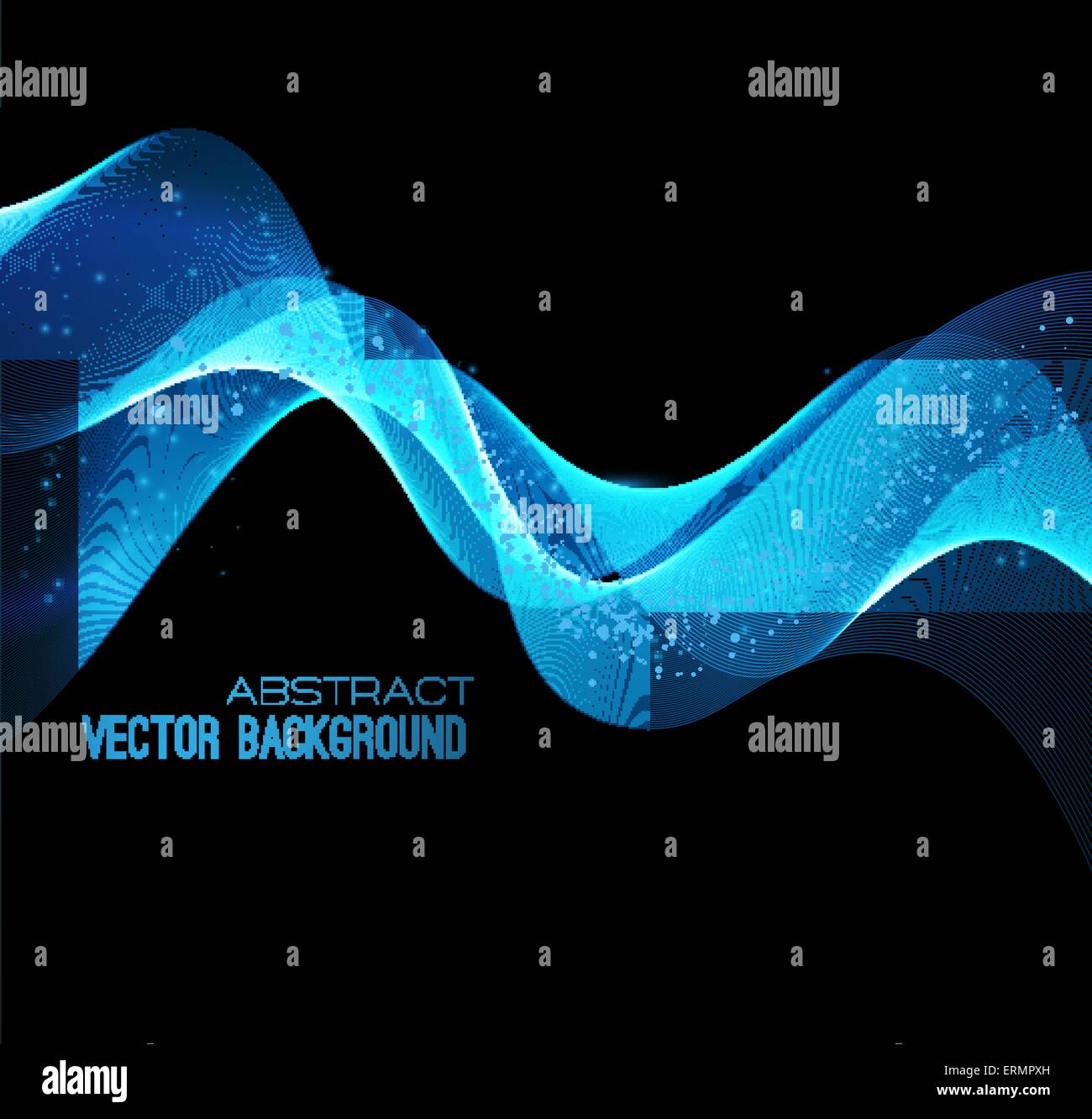 Vector illustration abstract background with blue blurred magic neon ...