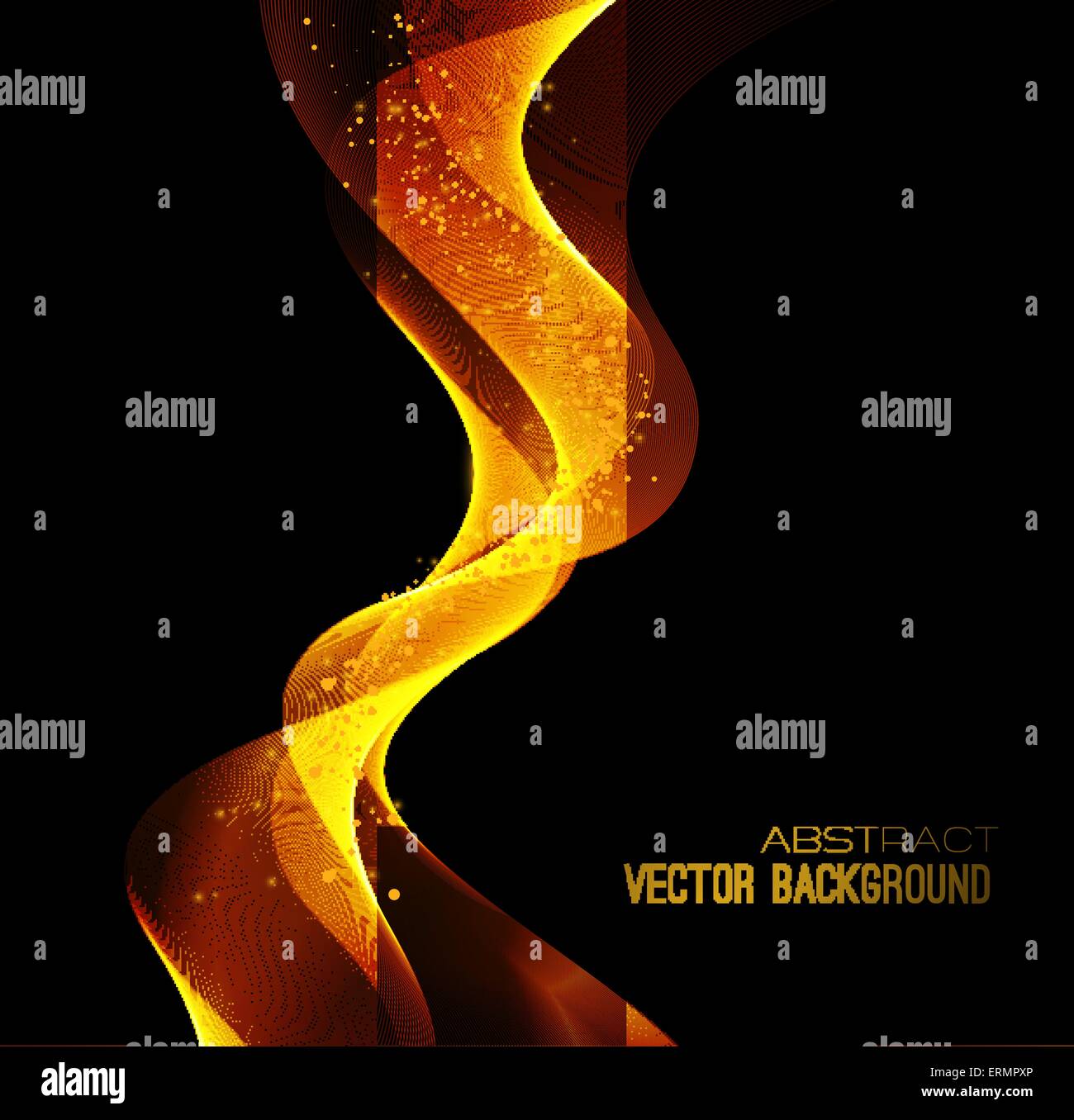 Vector illustration abstract background with gold blurred magic neon ...