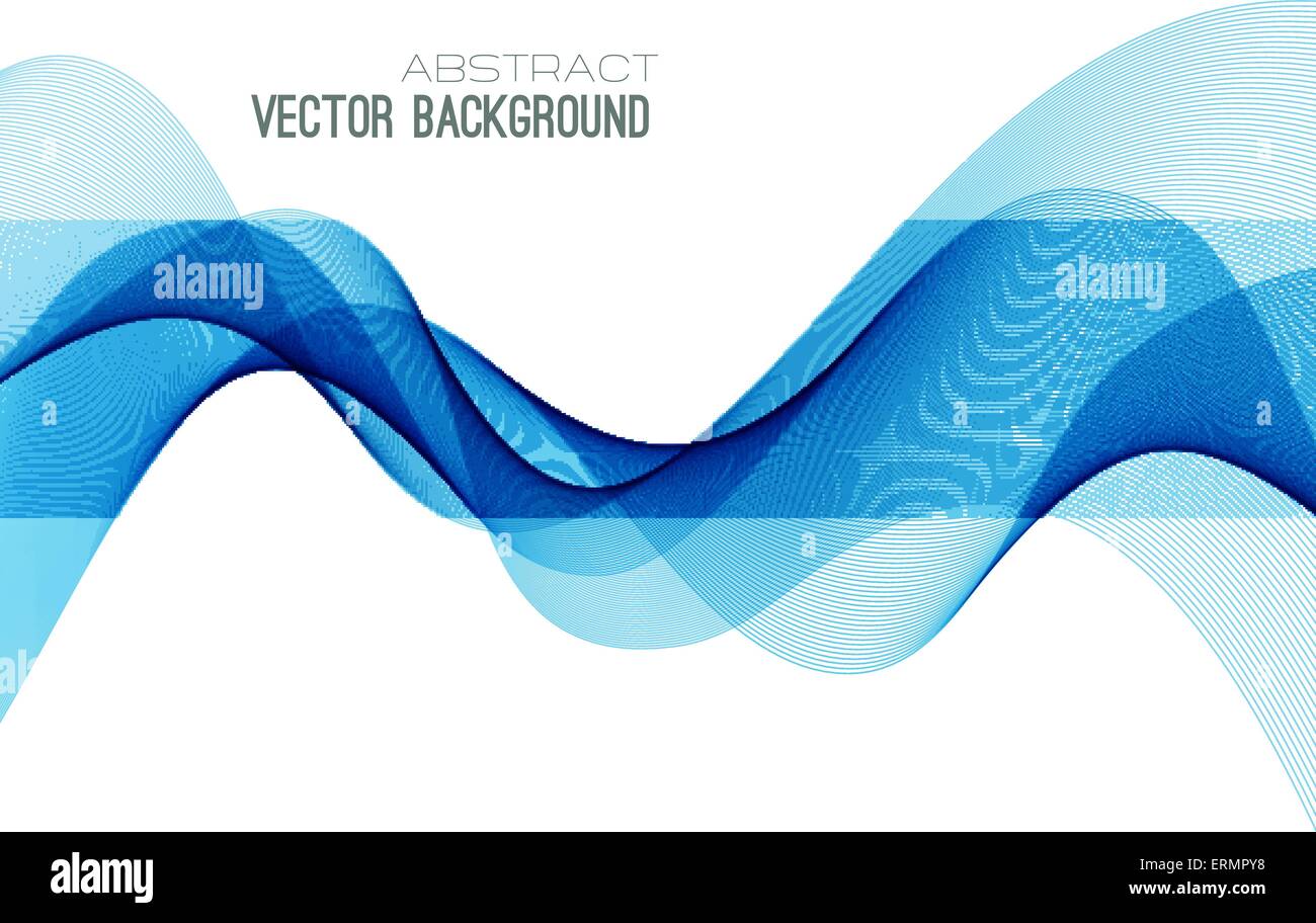 Vector Abstract blue curved lines background. Template brochure design ...
