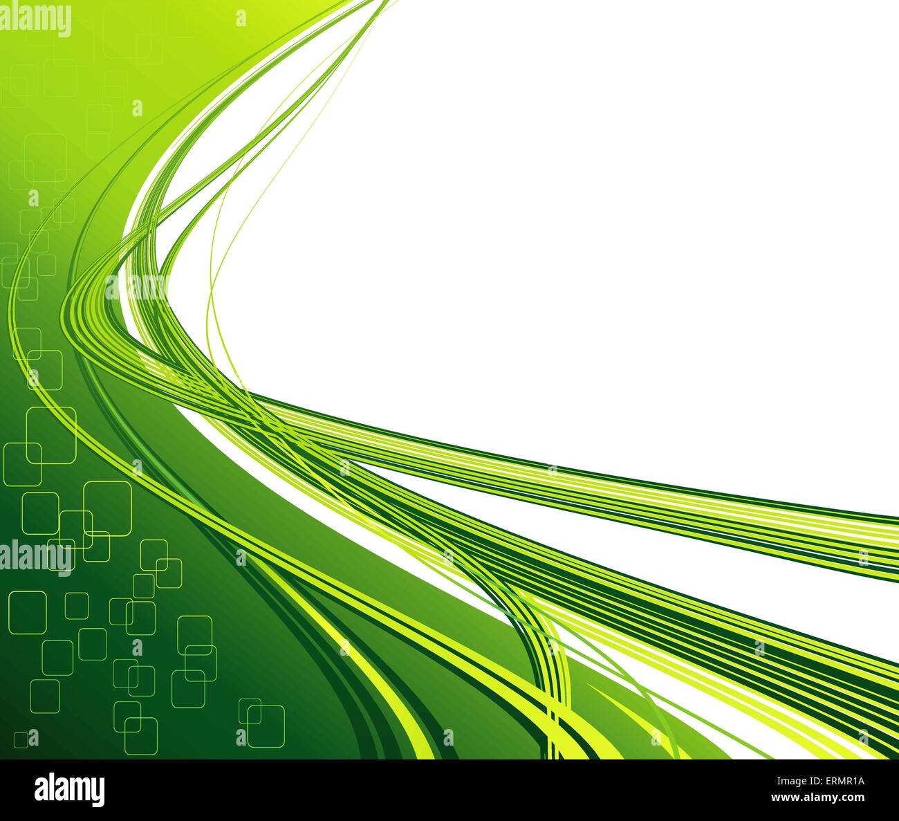 Vector Abstract green color curved lines background. Technology banner.  Template brochure design Stock Vector Image & Art - Alamy
