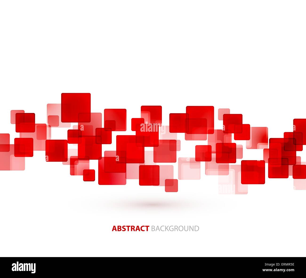 Red transparent squares shapes technical background. Vector technology