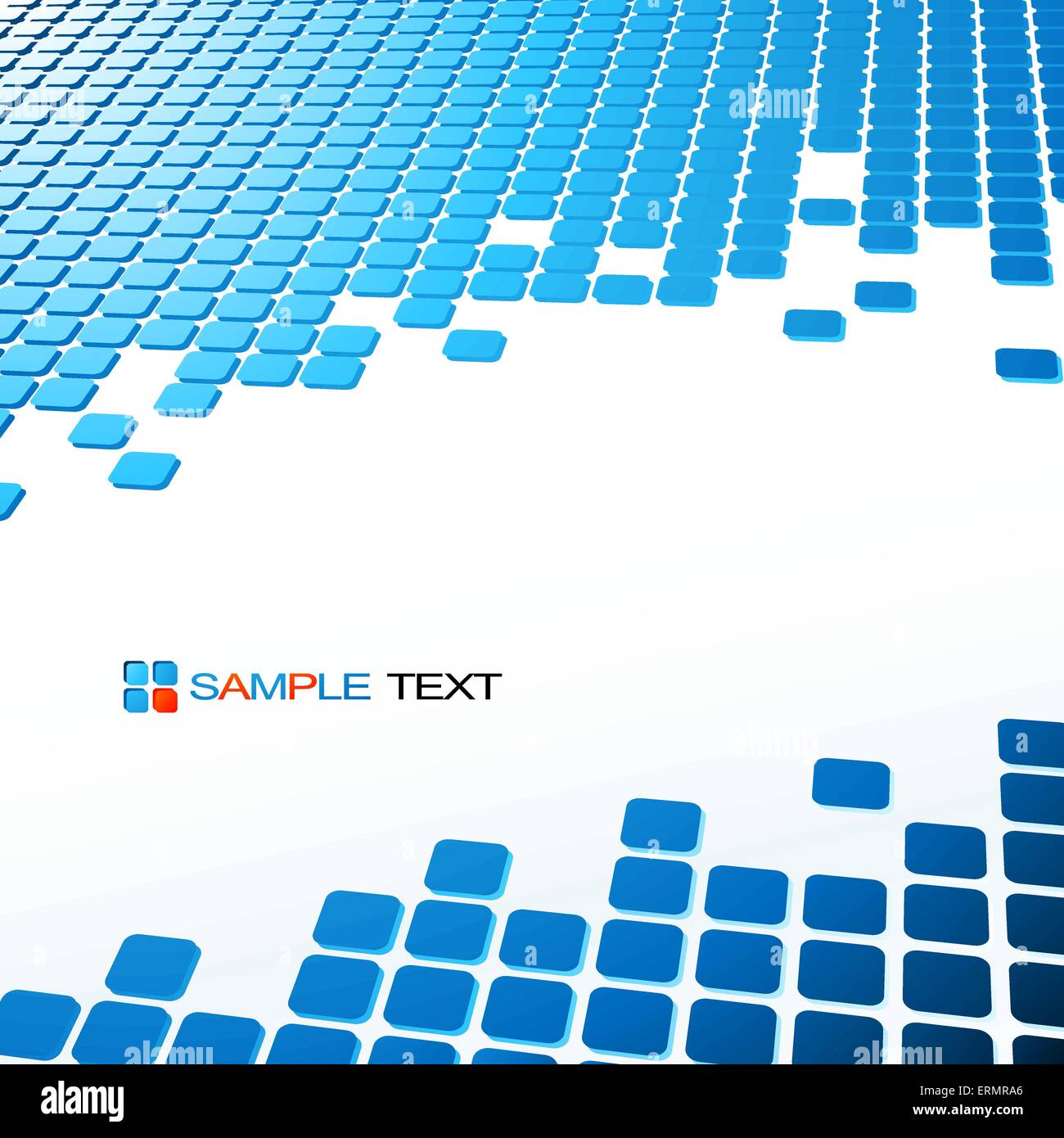Vector abstract technology background with square shapes. Mosaic banner ...