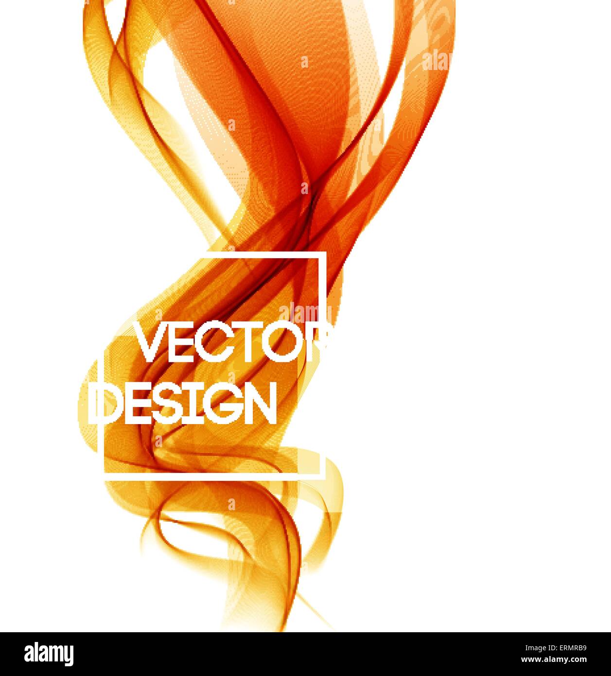 Abstract template background with orange curved wave. Wavy lines Stock ...