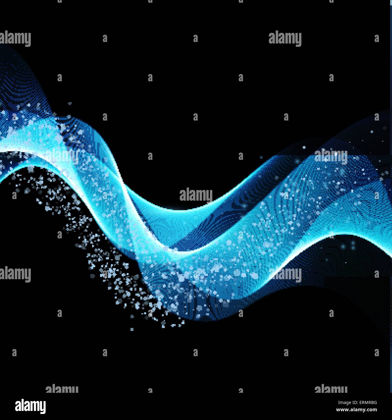 Vector illustration abstract background with blue blurred magic neon ...