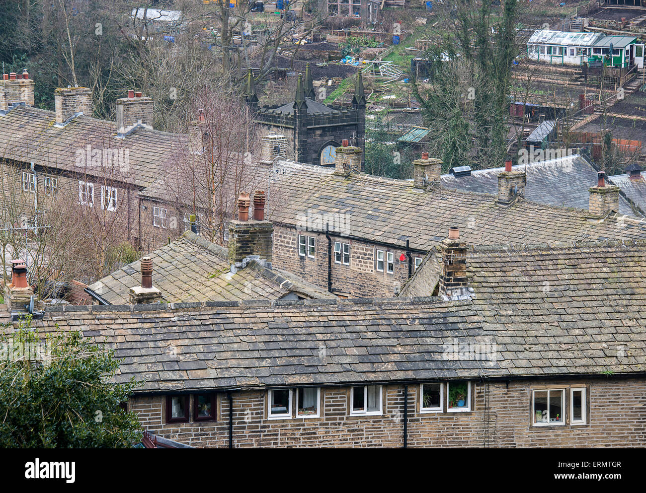 The small pretty village of Luddenden in the South Pennines area of Calderdale in West Yorkshire Stock Photo