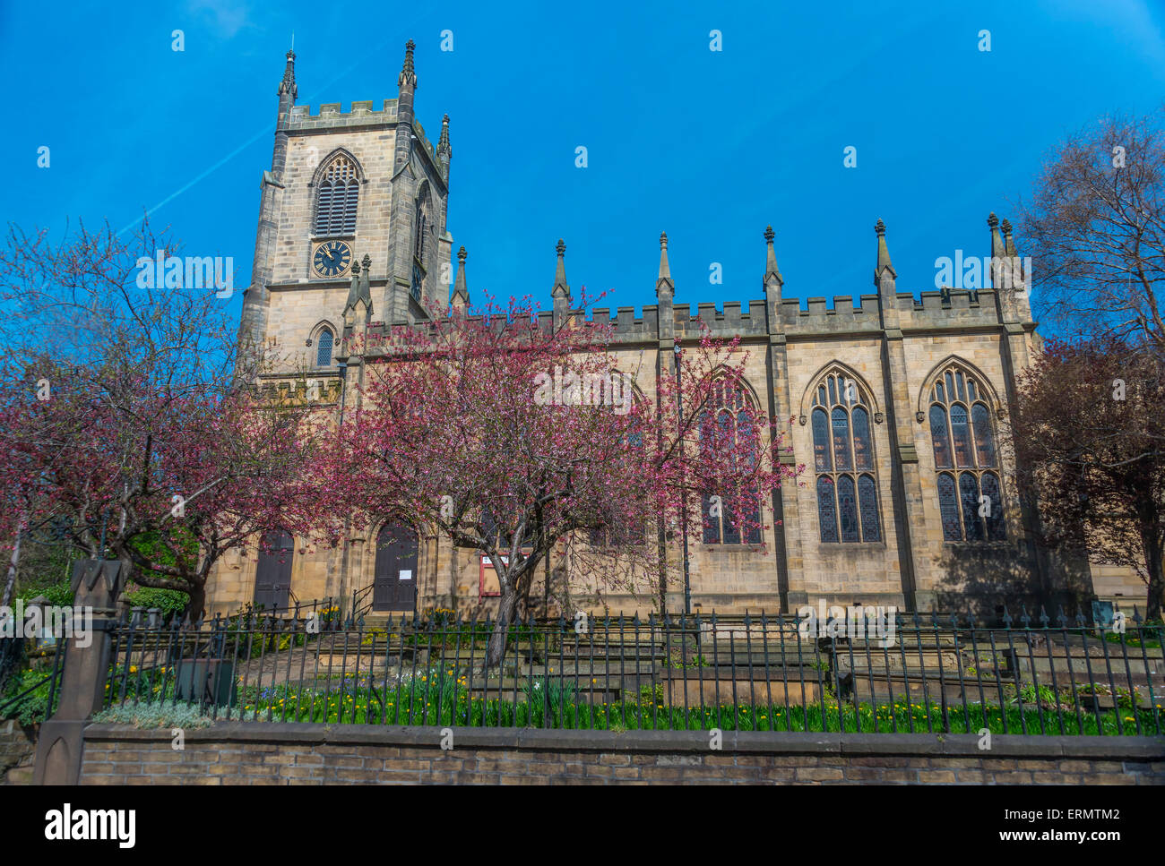 Christ Church at the junction of Tuel Lane and Wharfe Street, Sowerby Bridge in Calderdale, West Yorkshire Stock Photo