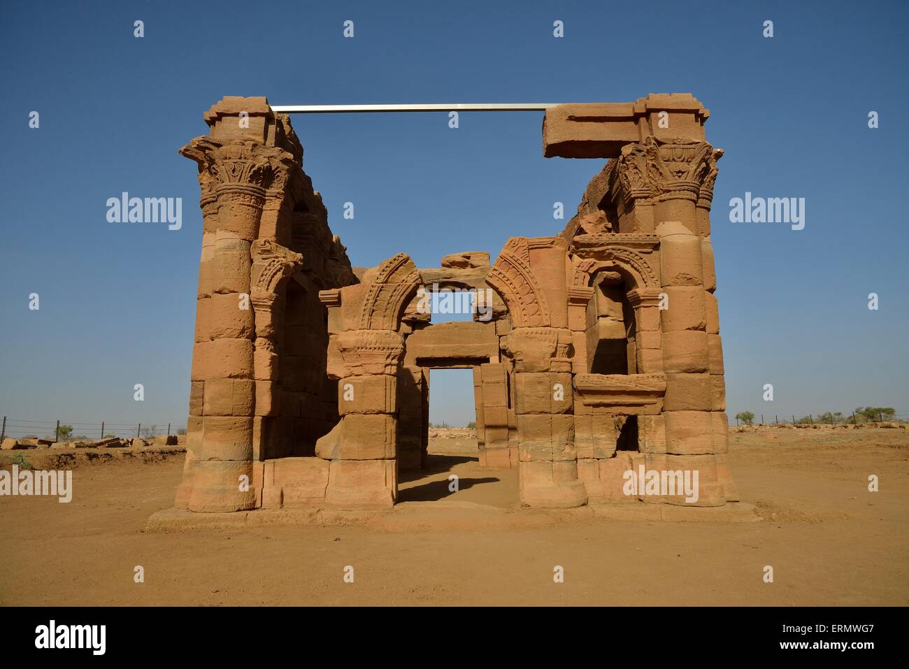 Hathor temple or Roman kiosk, Naga, Nubia, Nahr an-Nil, Sudan Stock Photo