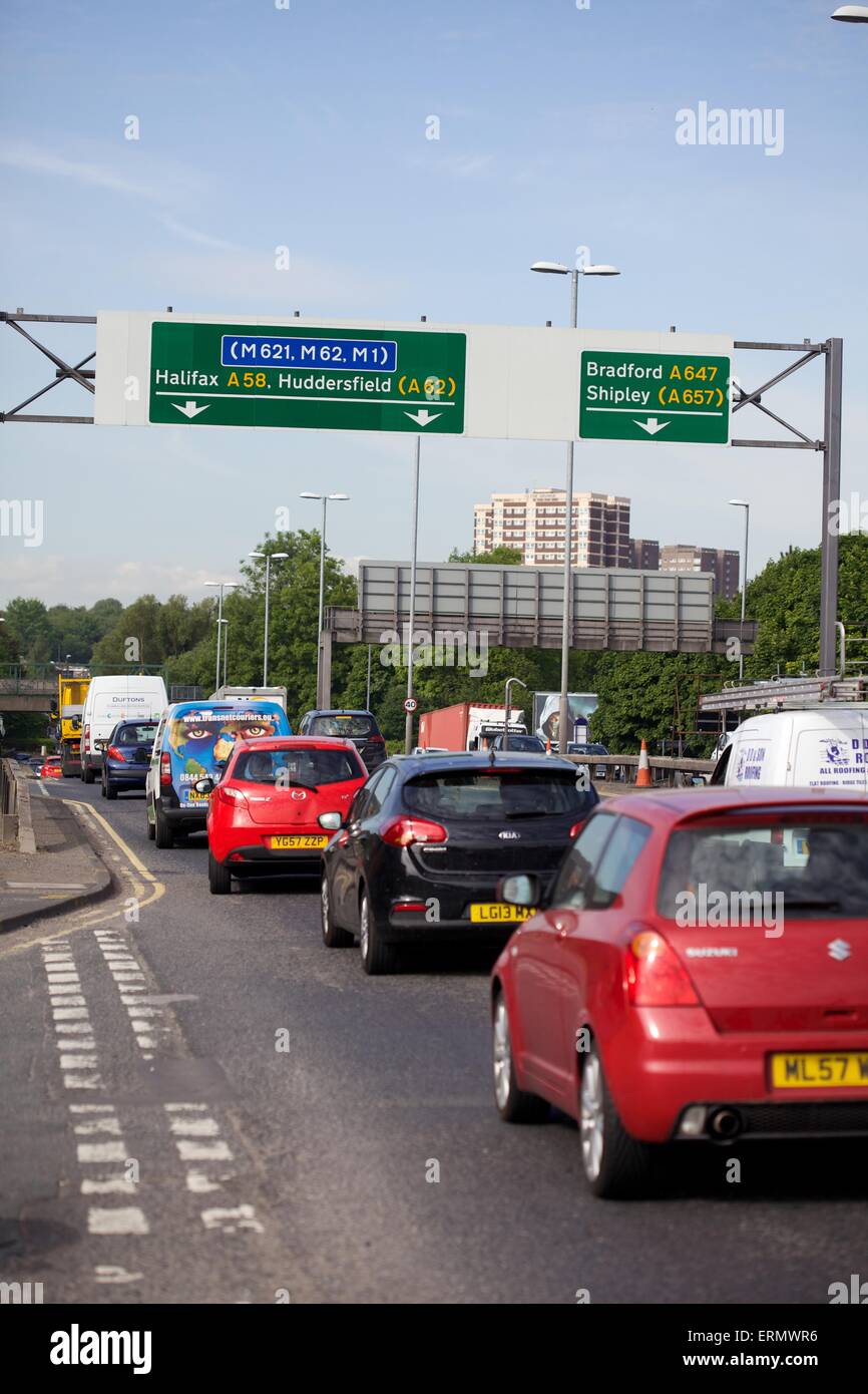 traffic in Leeds city centre Stock Photo Alamy