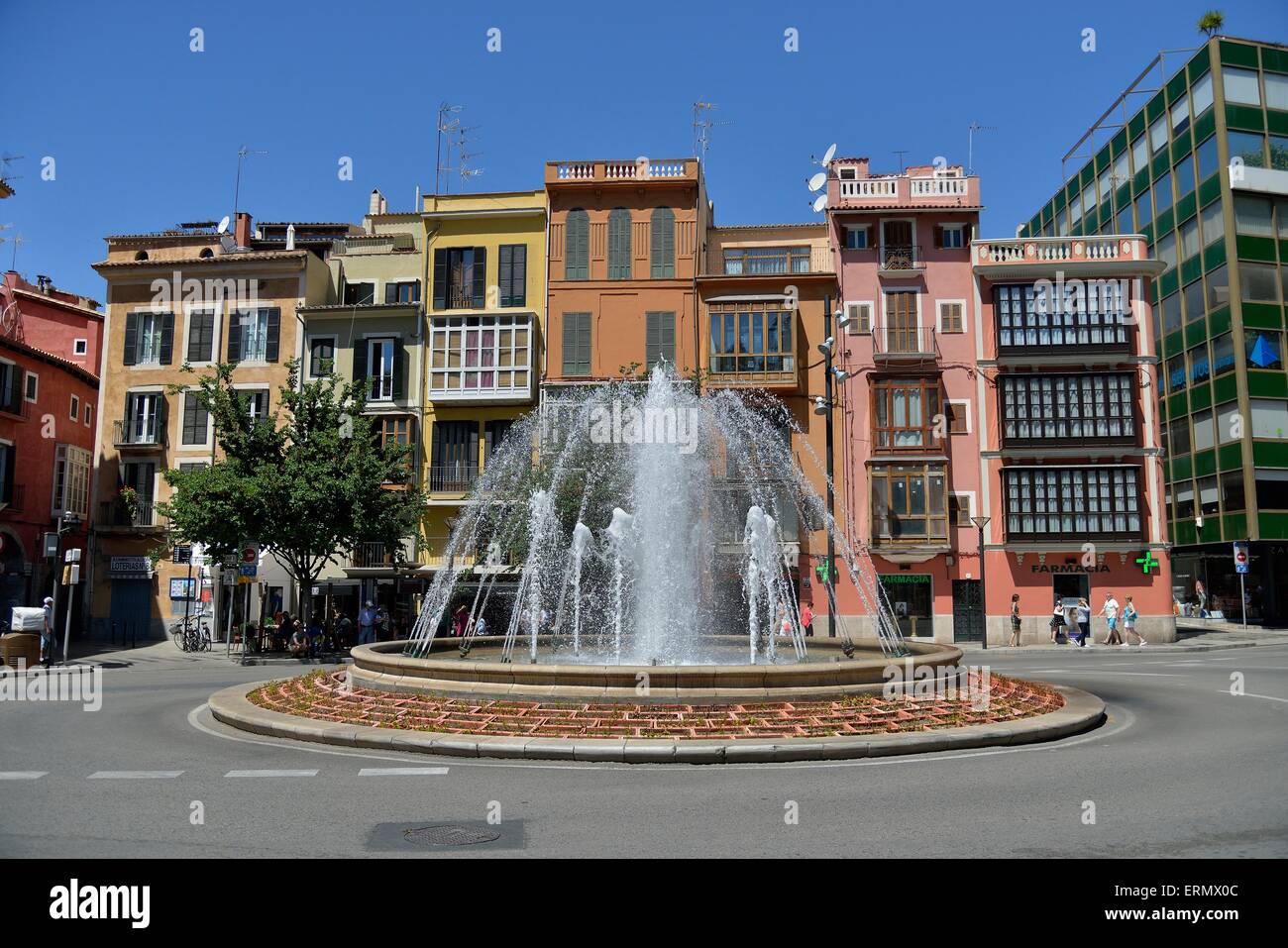 Fountain At The Plaza De La Reina Palma De Mallorca Majorca