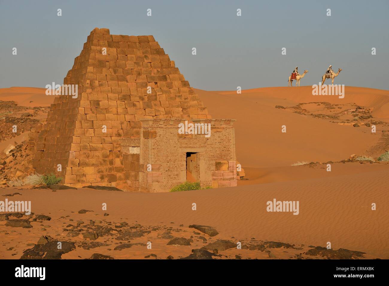 Pyramid of the south cemetery of Meroe, Black Pharaohs, Nubia, Nahr an-Nil, Sudan Stock Photo