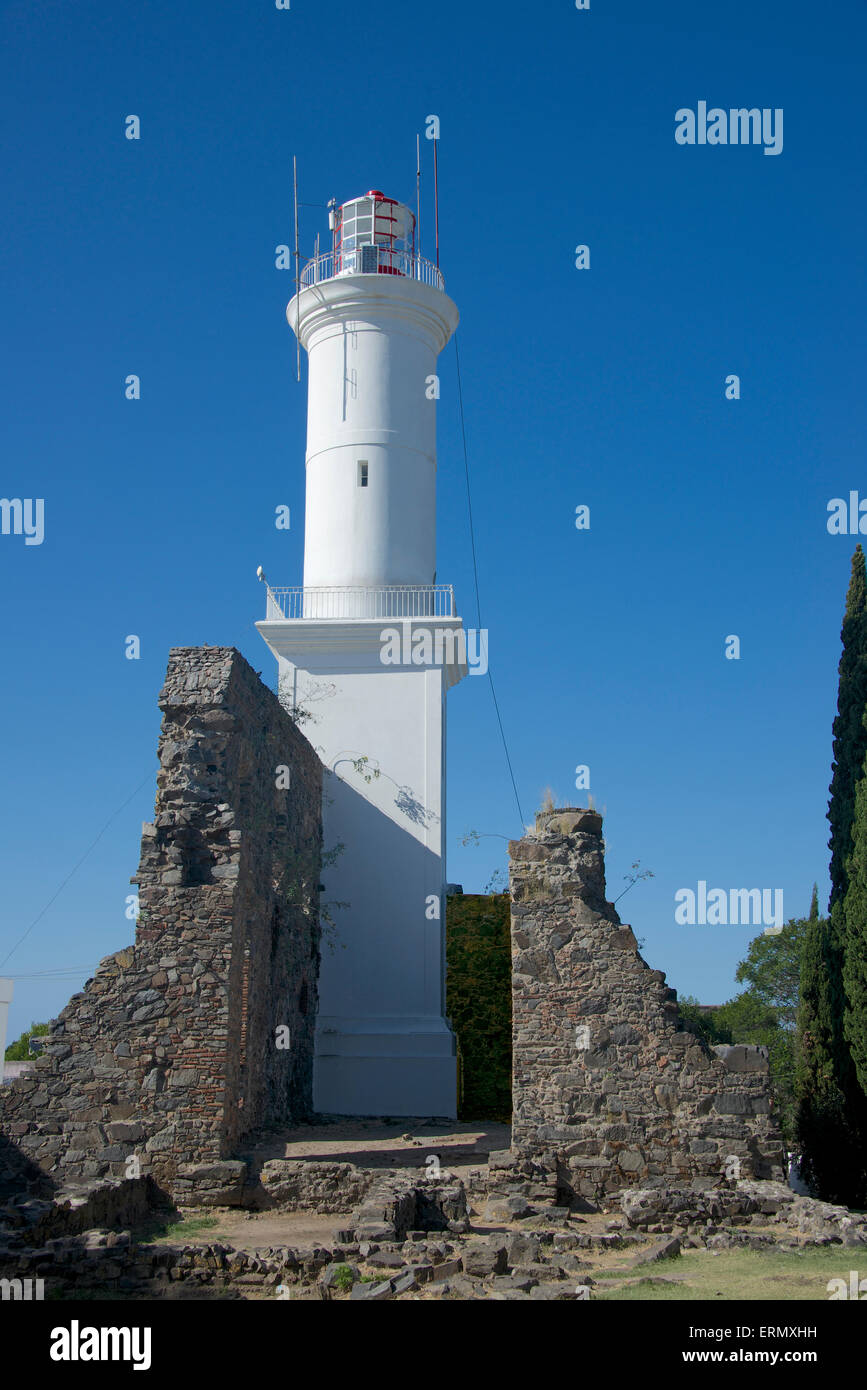 Lighthouse historic colonial quarter Colonia del Sacramento Uruguay ...