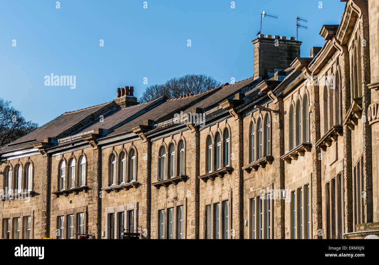 Derbyshire stone houses in the town of Buxton Stock Photo Alamy