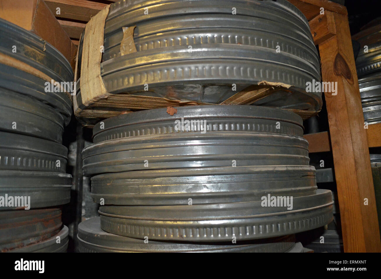 35mm movie film canisters Stock Photo - Alamy