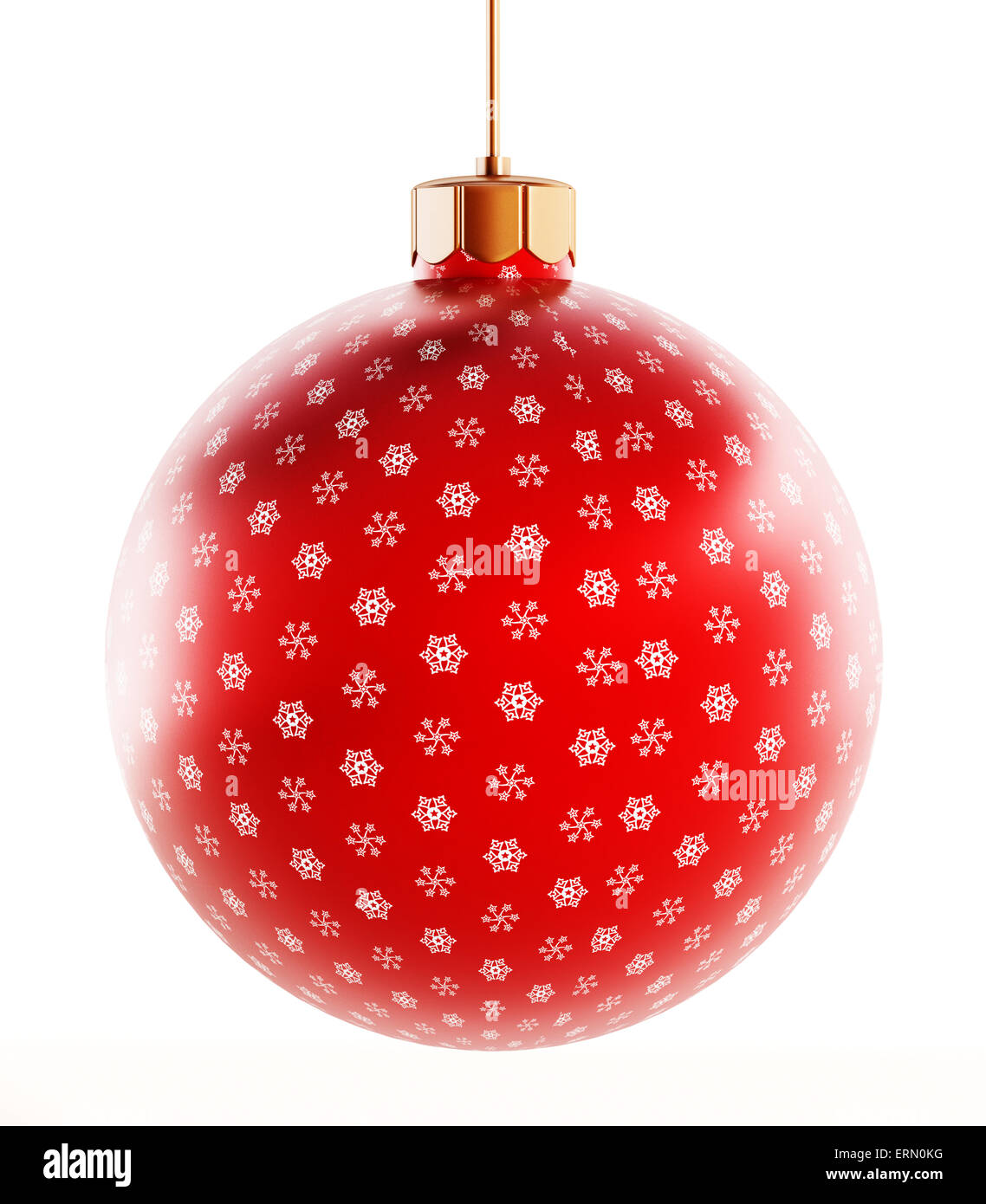 Red Christmas ball isolated on white background Stock Photo - Alamy