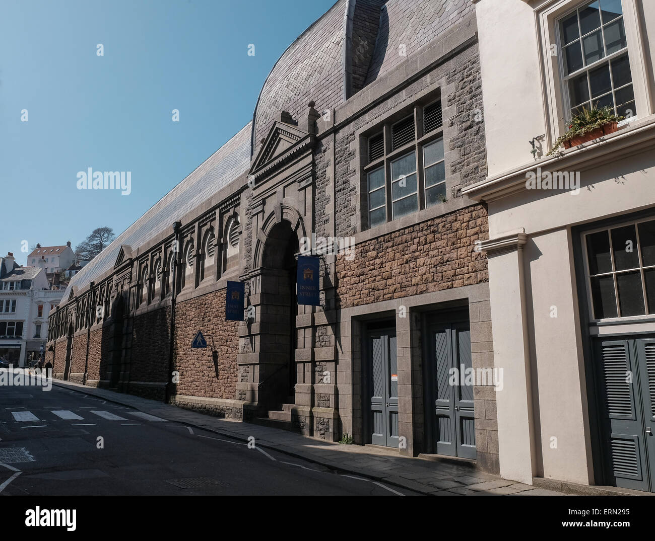 Fountain street old fish market french halls guernsey Stock Photo Alamy