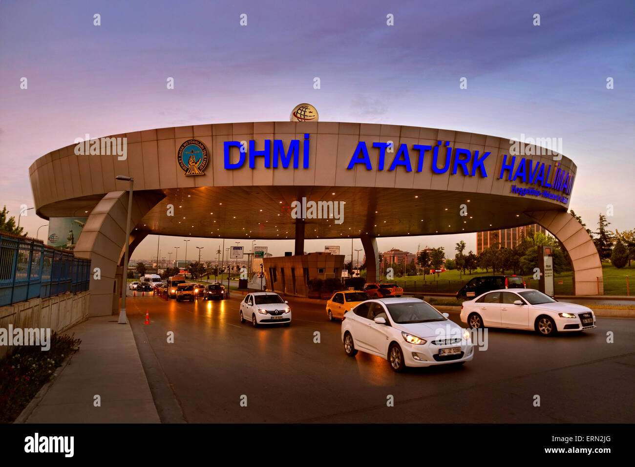 Entrance gateway to Istanbul Ataturk International Airport, Turkey. (IST) Stock Photo