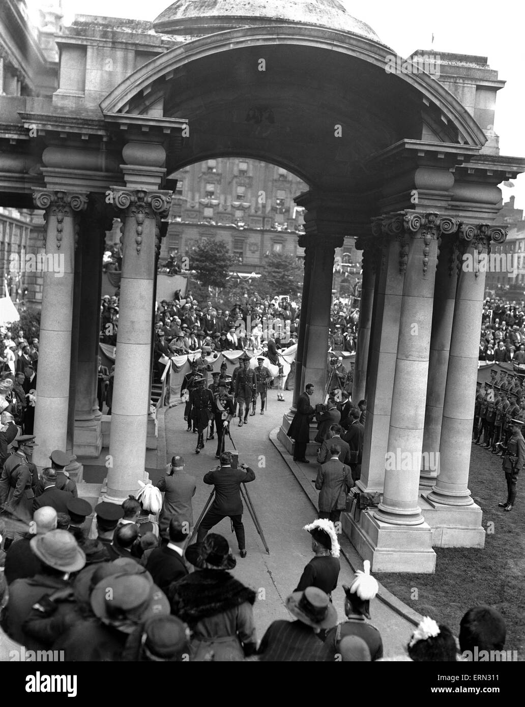 King George V and Queen Mary arrive for the opening of the parliament of Northern Ireland in Belfast. 23rd June 1921. Stock Photo