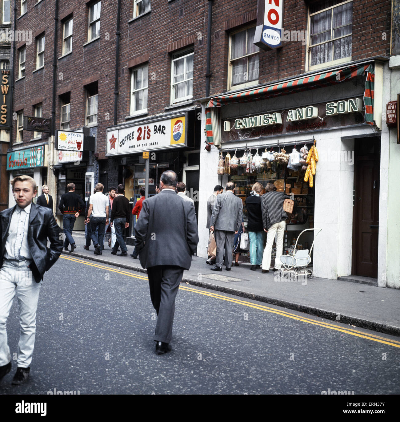 Scenes in Soho, London, 1966.  Old Compton Street. Stock Photo